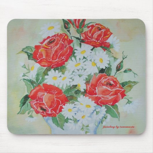 Mousepad Daisies en Rozen Muismat (Voorkant)