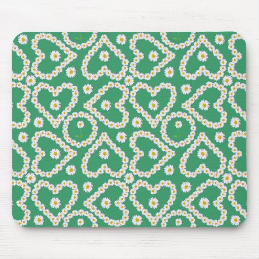 Mousepad: Daisy Chains op Groen Muismat (Voorkant)