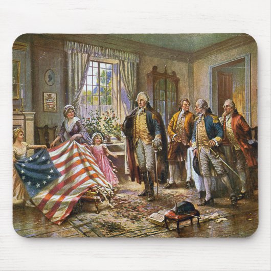 Mousepad De geboorte van Old Glory Percy Moran Muismat (Voorkant)