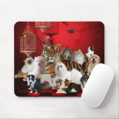 Mousepad Dieren Tijger Katten Honden 3 Muismat (Met muis)