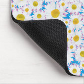  Mousepad: Ditzy White Daisies op blauw Muismat (Hoek)