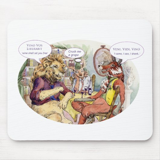 Mousepad - Drie vrienden en een fles wijn Muismat (Voorkant)