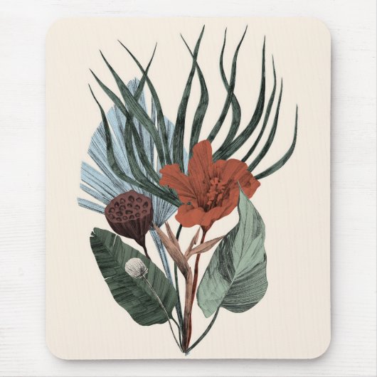Mousepad Elegante  Botanische Kunst Print Muismat (Voorkant)