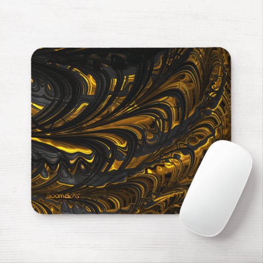 Mousepad - F1488 "Black Gold Flow" 1 Muismat (Met muis)