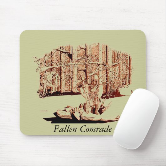 Mousepad - Fallen Comrade - sepia Muismat (Met muis)