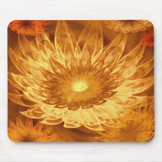 Mousepad Fantasy Bloemen Geel Muismat (Voorkant)