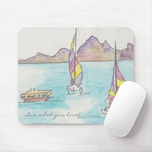 Mousepad "Fiji Waterverf Sketch" Muismat (Met muis)