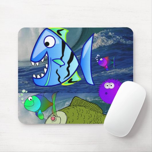 Mousepad Fish Muismat (Met muis)