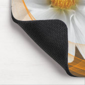 Mousepad Flowers Wit Zwart Sinaasappel Muismat (Hoek)