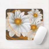 Mousepad Flowers Wit Zwart Sinaasappel Muismat (Met muis)