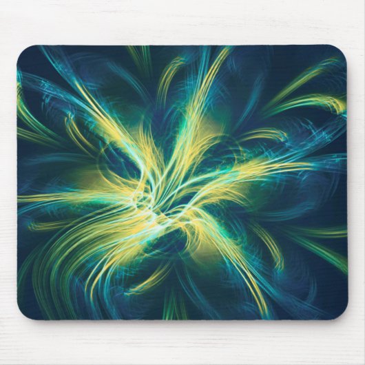 Mousepad Fractal Flower Blauw Palet Muismat (Voorkant)