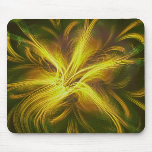 Mousepad Fractal Flower Yellow Palette Muismat (Voorkant)