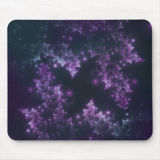 Mousepad Fractal Leaves Violet Glow Muismat (Voorkant)