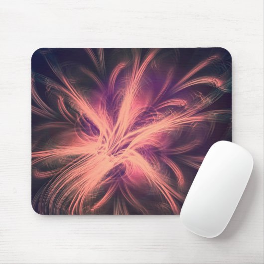 Mousepad Fractal Licht Paarse Palet Muismat (Met muis)