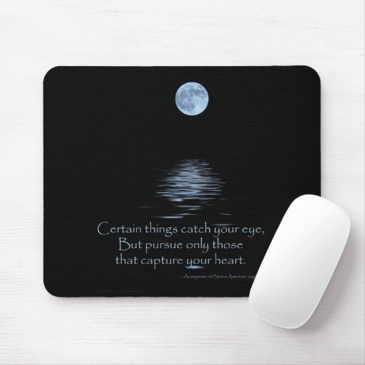 MOUSEPAD, Full Moon en Native American gezegde Muismat (Met muis)