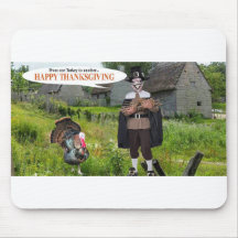 Mousepad. Gelukkige Thanksgiving-kalkoen
