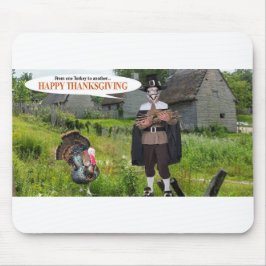 Mousepad. Gelukkige Thanksgiving-kalkoen Muismat