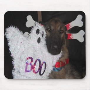 Mousepad German Shepherd Halloween Boo Muismat