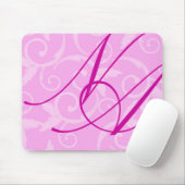 Mousepad - Girly Swirl Monogram Muismat (Met muis)