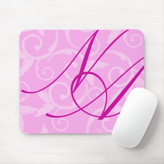 Mousepad - Girly Swirl Monogram Muismat (Met muis)