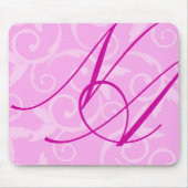 Mousepad - Girly Swirl Monogram Muismat (Voorkant)