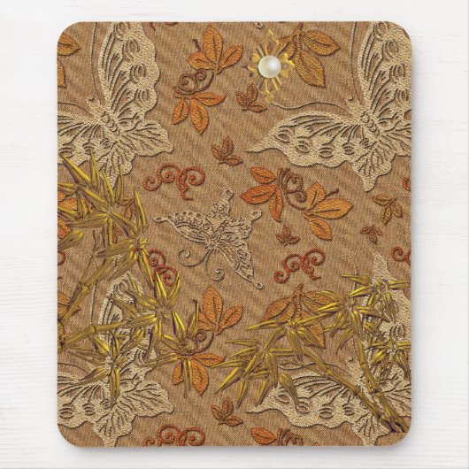 Mousepad Gold Beige Butterfly 2 Muismat (Voorkant)