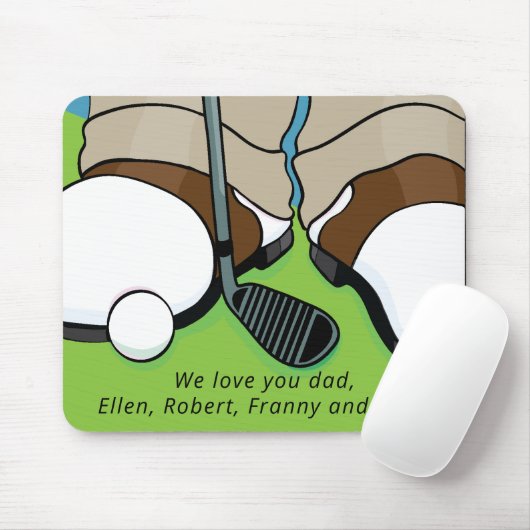 Mousepad Golfer over de Groenen Muismat (Met muis)