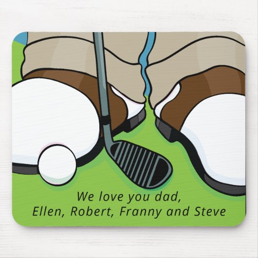 Mousepad Golfer over de Groenen Muismat (Voorkant)