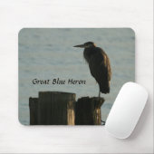 Mousepad: Great Blue Heron Muismat (Met muis)