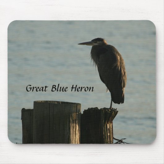 Mousepad: Great Blue Heron Muismat (Voorkant)