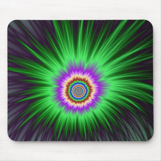 Mousepad Green Star Burst Muismat (Voorkant)