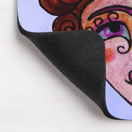 Mousepad (grillige vrouw 01) muismat (Hoek)