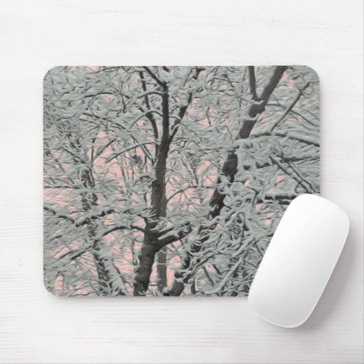 Mousepad grote boom in de sneeuw muismat (Met muis)