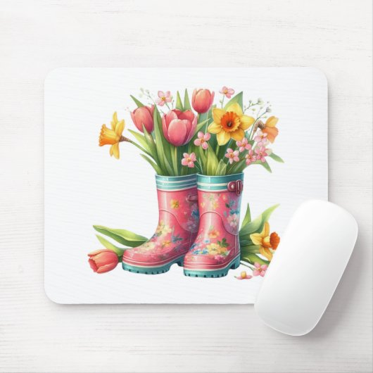 Mousepad-Hello Spring Floral Mouse Pad Muismat (Met muis)