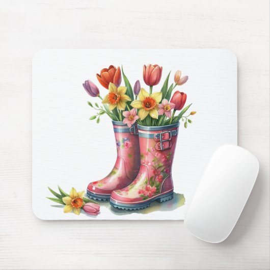 Mousepad-Hello Spring Floral Mouse Pad Muismat (Met muis)