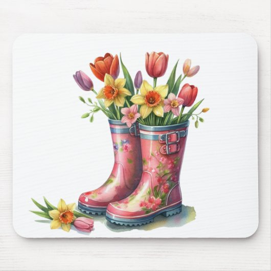 Mousepad-Hello Spring Floral Mouse Pad Muismat (Voorkant)
