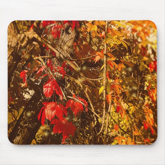 Mousepad Herfst Rode Gele Wijnstokken Muismat (Voorkant)