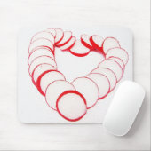 Mousepad Herz aus Radieschenscheiben Muismat (Met muis)