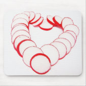 Mousepad Herz aus Radieschenscheiben Muismat (Voorkant)