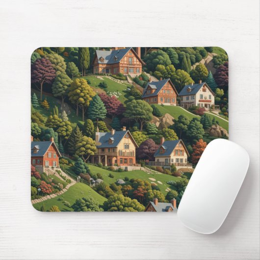Mousepad (Het huis als een Afbeelding) Muismat (Met muis)