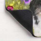Mousepad hond Shih Tzu op gekleurde bloemen Muismat (Hoek)