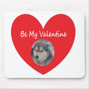 Mousepad Husky Heart Red Wees mijn Valentijn Muismat