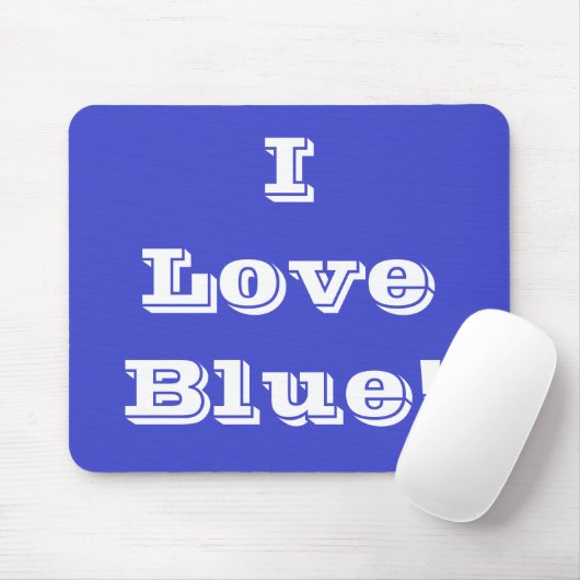 Mousepad I Love Blue Muismat (Met muis)