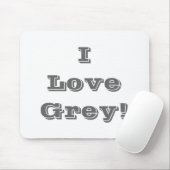 Mousepad I Love Grey Muismat (Met muis)