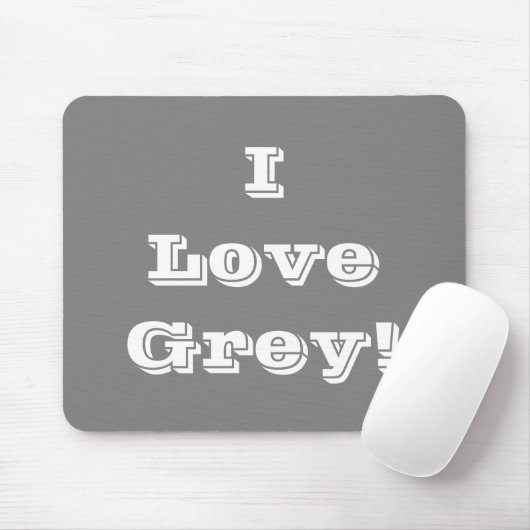 Mousepad I Love Grey Muismat (Met muis)
