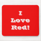 Mousepad I Love Red Muismat (Voorkant)