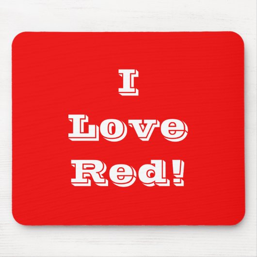 Mousepad I Love Red Muismat (Voorkant)