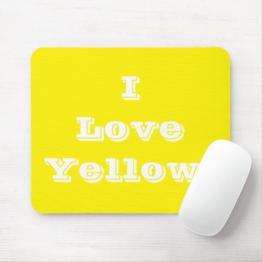 Mousepad I Love Yellow Muismat (Met muis)