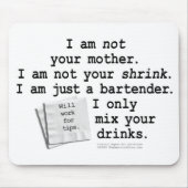 Mousepad - IK BEN BARTENDER Muismat (Voorkant)