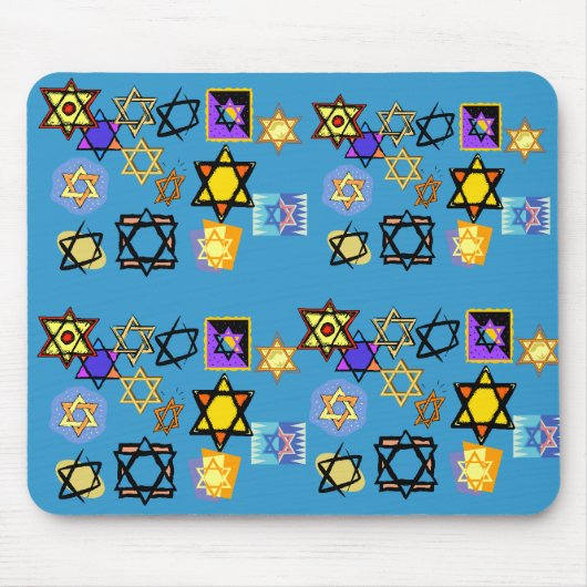 MOUSEPAD JEWISH STARS MUISMAT (Voorkant)